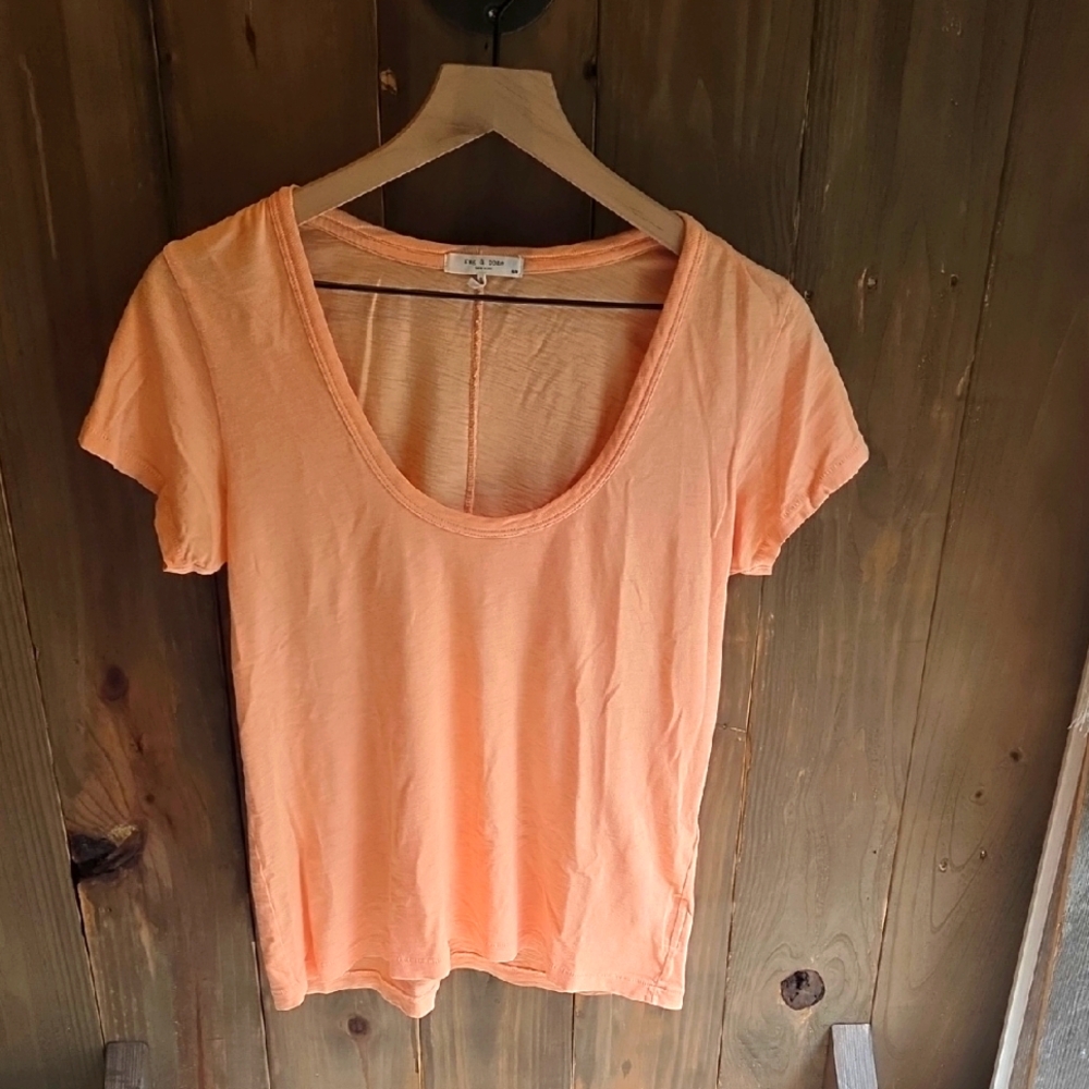rag & bone Light Orange Scoop Neck Tee